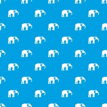 Elephant pattern seamless blue Stock Illustration