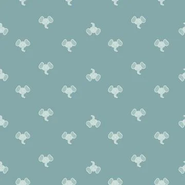 Elephant pattern seamless in freehand style. Head animals on colorful backgro Stock Illustration