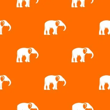 Elephant pattern vector orange Stock Illustration