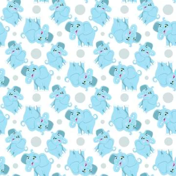 Elephant pattern on a white backgraund Stock Illustration