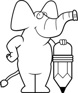 Elephant Pencil Stock Illustration