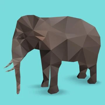 Elephant Polygon vector infographic Stock Illustration