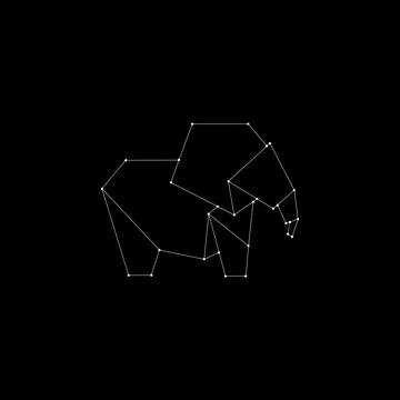 Elephant Polygonal Lines Stock Illustration