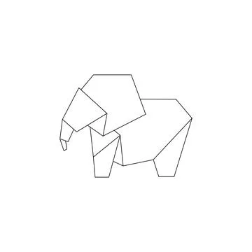 Elephant Polygonal Lines Stock Illustration