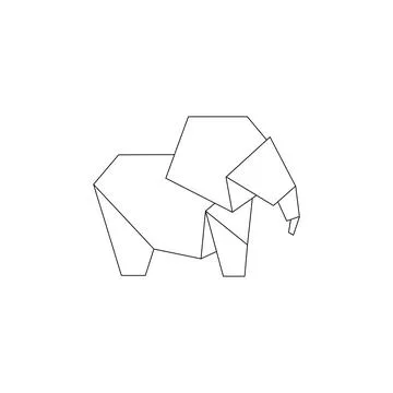 Elephant Polygonal Lines Stock Illustration