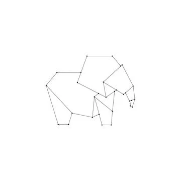 Elephant Polygonal Lines Stock Illustration