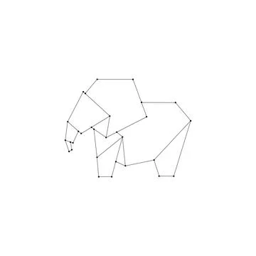 Elephant Polygonal Lines Illustrazione stock