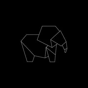 Elephant Polygonal Lines Stock Illustration