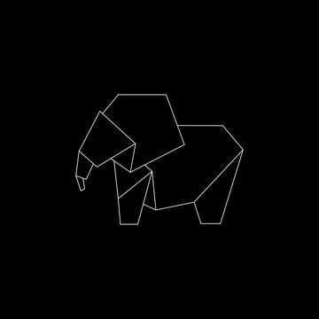 Elephant Polygonal Lines Stock Illustration