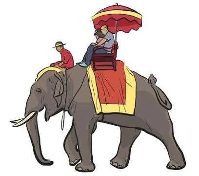 Elephant ride Stock-Illustration