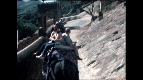 Elephant Ride on Steep Path Video stock 276292927