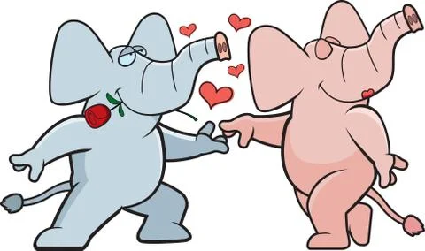 Elephant Romance Stock Illustration