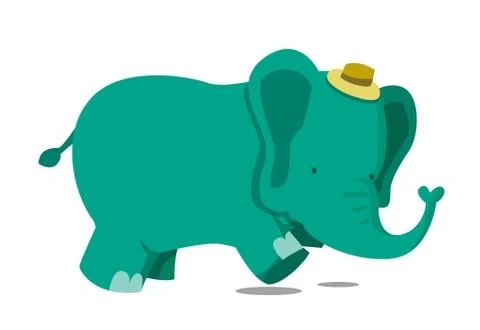 Elephant running Stock Illustration