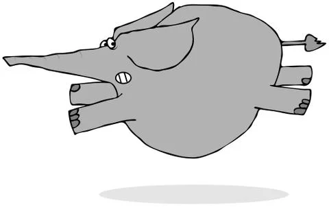 Elephant running scared Stock Illustration