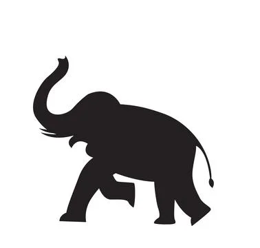 Elephant running silhouette vector Stock-Illustration