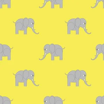 Elephant Seamless Pattern. Big Elephant Seamless Pattern. Zoo Animal Backg... Stock Photos