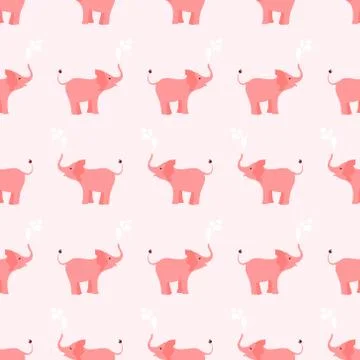 Elephant seamless pattern in blue Stock Illustration