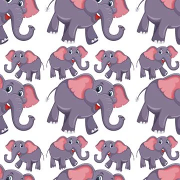 A elephant seamless pattern Stock Illustration