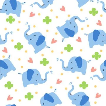 Elephant seamless pattern Stock Illustration