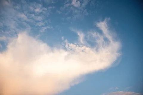 Elephant shape clouds on blue sky background. White cloud look like the elephant Stock Photos