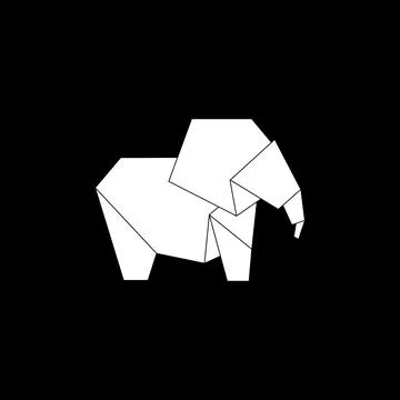 Elephant Shape Inspired by Origami Form Stock Illustration