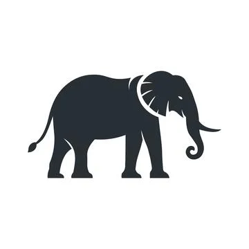 Elephant Silhouette icon. Stock Illustration