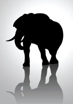 Elephant Silhouette Stock Illustration