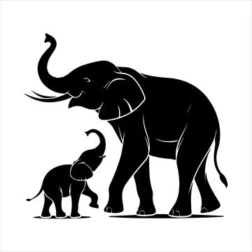 Elephant silhouette Stock Illustration