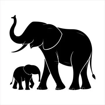 Elephant silhouette Stock Illustration