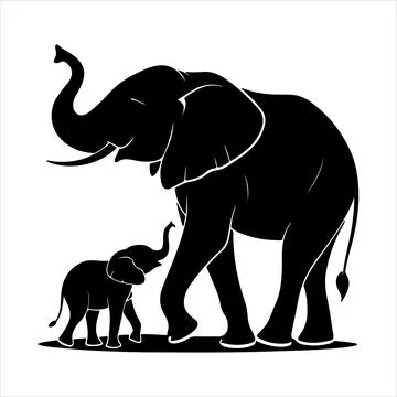 Elephant silhouette Stock Illustration