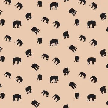 Elephant silhouette pattern background - Vector Stock Illustration