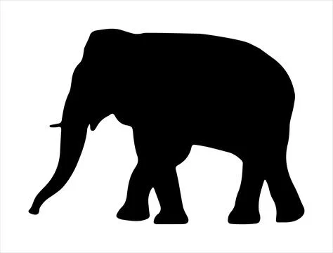 Elephant silhouette vector art Stock Illustration