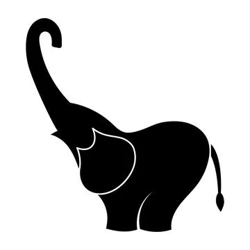Elephant Silhouette Vector Illustration Stock Illustration
