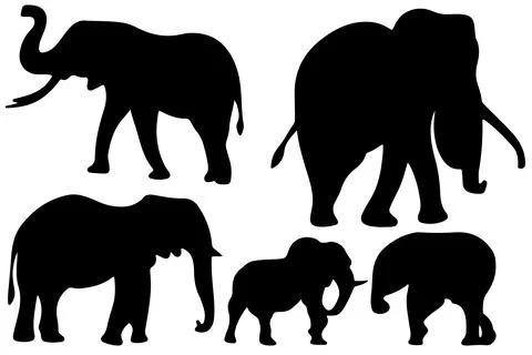 Elephant silhouette vector for websites, graphics related artwork Stock Illustration