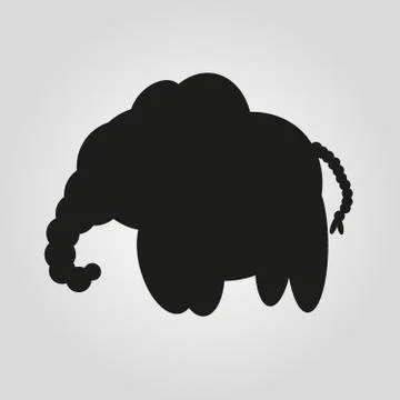 Elephant silhouette on white background Stock Illustration