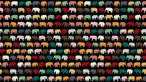 Elephant silhouettes loop Stock Footage 285058723