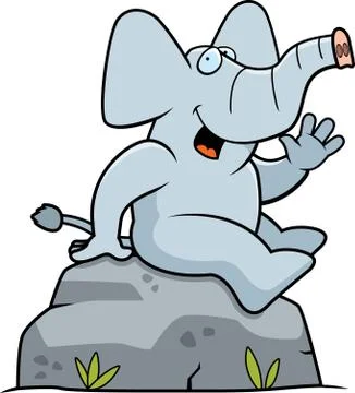 Elephant Sitting Stock Illustration
