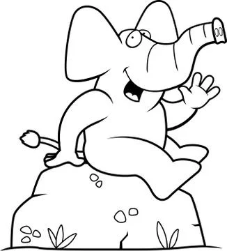 Elephant Sitting Stock Illustration