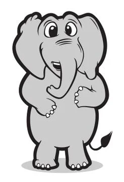 Elephant smile stand - Vector Version available Illustrazione stock
