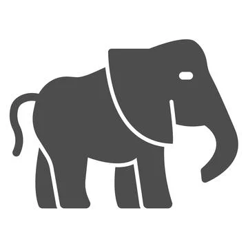 Elephant solid icon, worldwildlife concept, baby elephant vector sign on white Stockillustratie