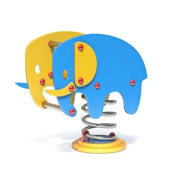 Elephant spring swing 3D Elephant spring swing 3D rendering illustration i... Stock Photos
