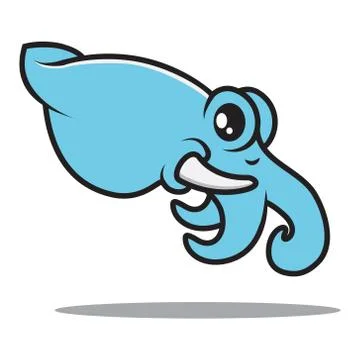 Elephant Squid creature mascot logo vector illustration Stock Illustration