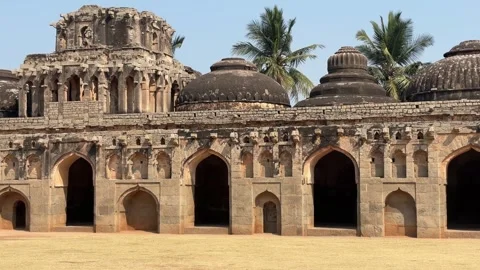 Elephant Stables in Hampi Stock Footage 332629492