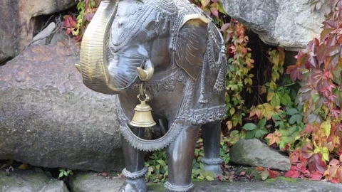 Elephant statue made of iron Stock Footage 287928475