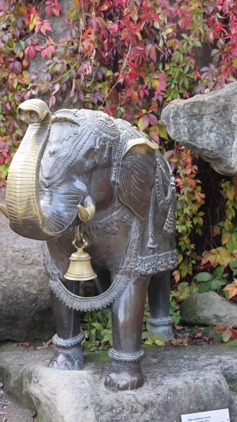 Elephant statue saint vertical video Stock Footage 288021818