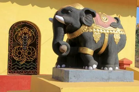 Elephant Statue at Temple Stock Photos