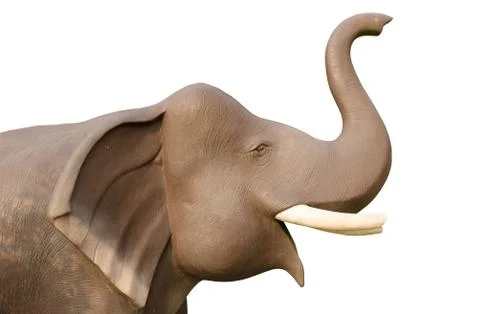 Elephant Statue on white background. Stock Photos