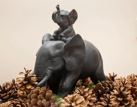 Elephant statue white background Stock Photos