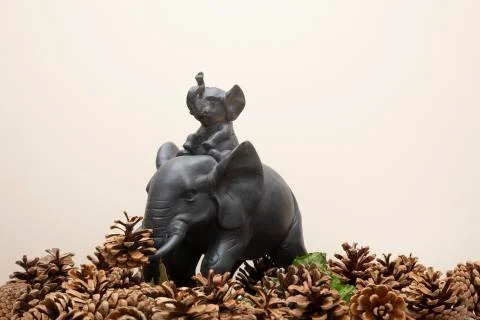 Elephant statue white background Stock Photos