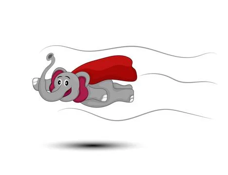 Elephant super hero Stock Illustration